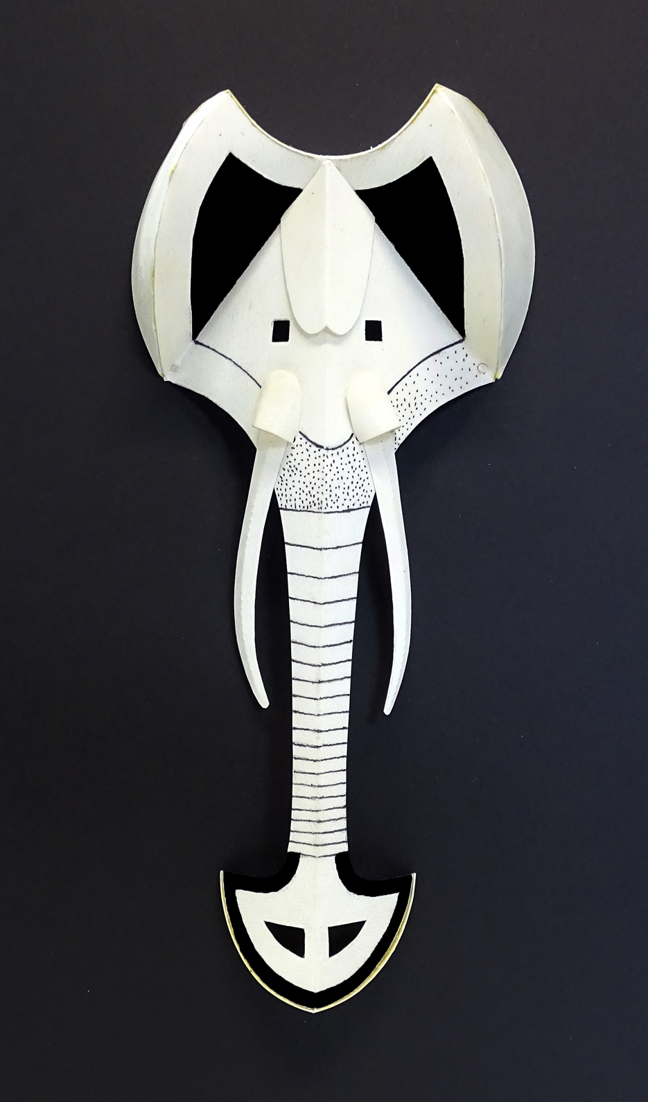 Mario Martin del Campo Mascarada 2 Pergamino 22 x 10 cm. 2017 