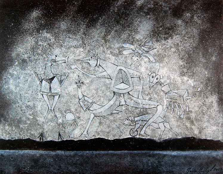 Mario Martin del Campo, Jardin  Encaustica / tela  28 x 36 cm. 2012 