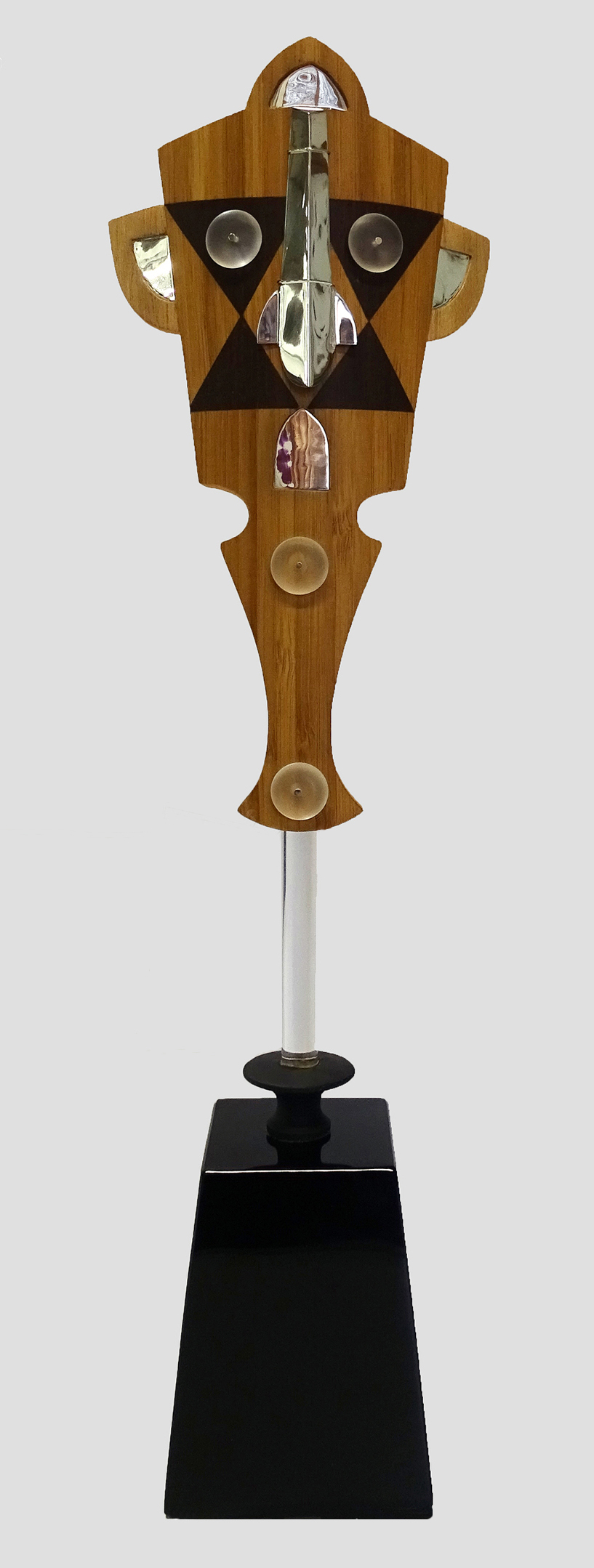 Mario Martin del campo  Mascara Bambu Madera y plata ley 925 25 x 13 cm. 2017
